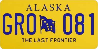 AK license plate GRO081