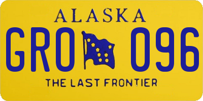 AK license plate GRO096
