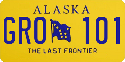 AK license plate GRO101