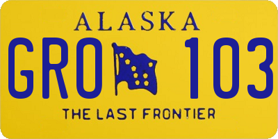 AK license plate GRO103