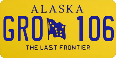 AK license plate GRO106