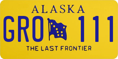 AK license plate GRO111