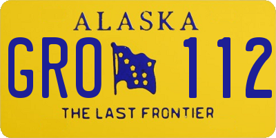 AK license plate GRO112