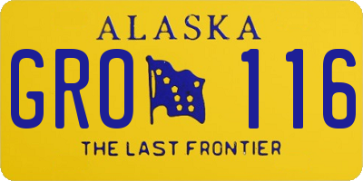 AK license plate GRO116