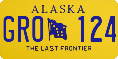 AK license plate GRO124