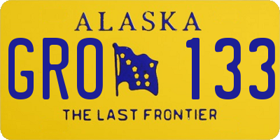 AK license plate GRO133