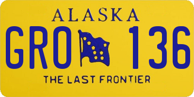 AK license plate GRO136