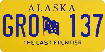 AK license plate GRO137