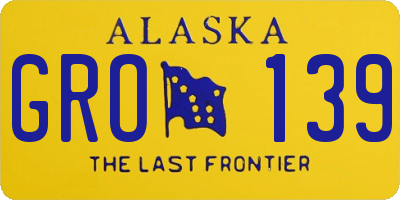 AK license plate GRO139