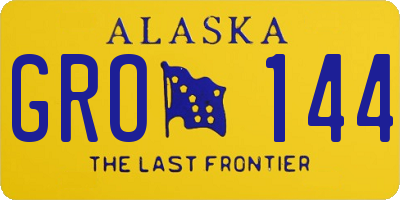 AK license plate GRO144