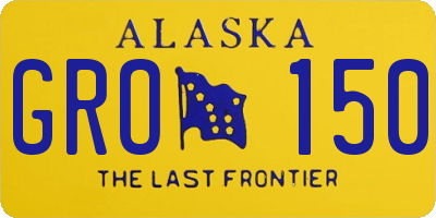 AK license plate GRO150
