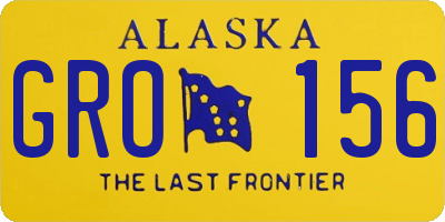 AK license plate GRO156