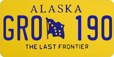 AK license plate GRO190