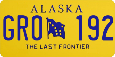 AK license plate GRO192