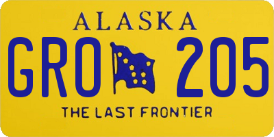 AK license plate GRO205