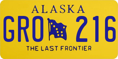 AK license plate GRO216