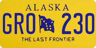AK license plate GRO230