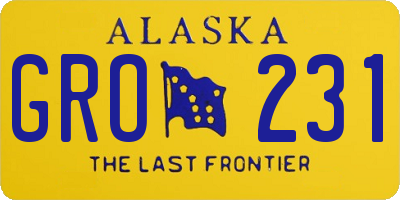 AK license plate GRO231