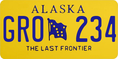 AK license plate GRO234