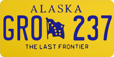 AK license plate GRO237
