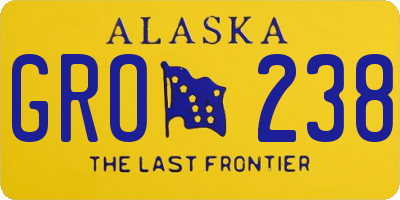 AK license plate GRO238
