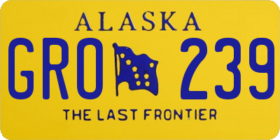AK license plate GRO239