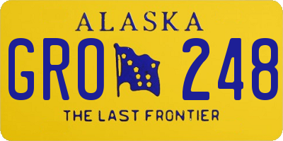 AK license plate GRO248