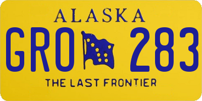 AK license plate GRO283
