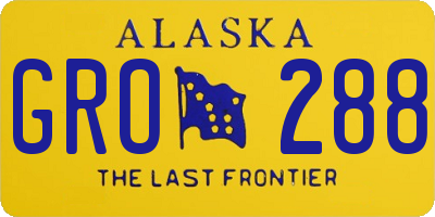AK license plate GRO288