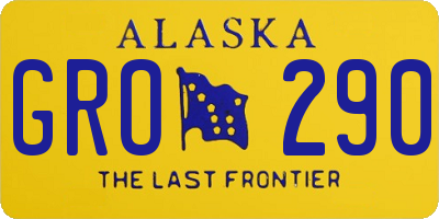 AK license plate GRO290