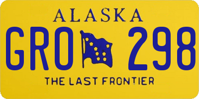 AK license plate GRO298