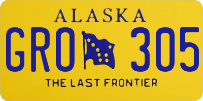 AK license plate GRO305