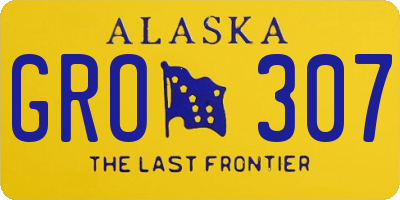 AK license plate GRO307