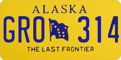 AK license plate GRO314