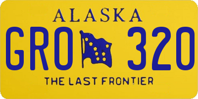 AK license plate GRO320
