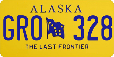 AK license plate GRO328