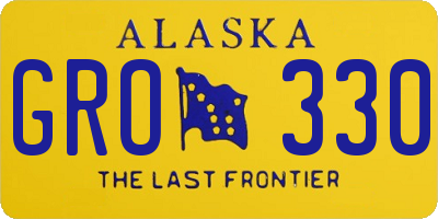 AK license plate GRO330