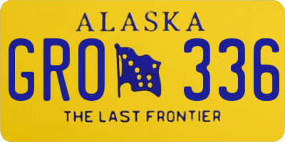 AK license plate GRO336