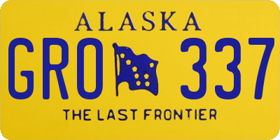 AK license plate GRO337