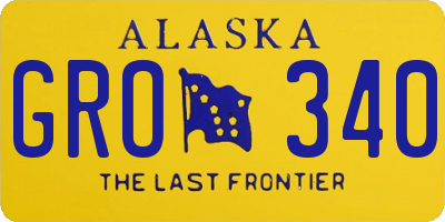 AK license plate GRO340