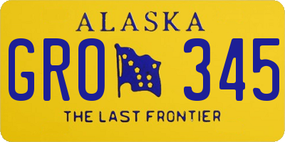 AK license plate GRO345
