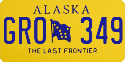 AK license plate GRO349