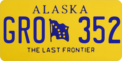AK license plate GRO352