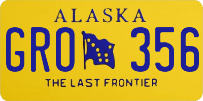 AK license plate GRO356