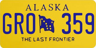 AK license plate GRO359