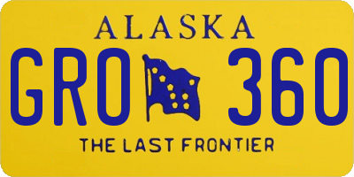 AK license plate GRO360