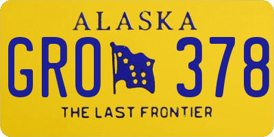 AK license plate GRO378