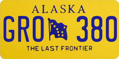 AK license plate GRO380