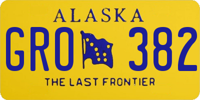 AK license plate GRO382