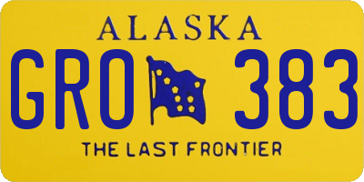 AK license plate GRO383